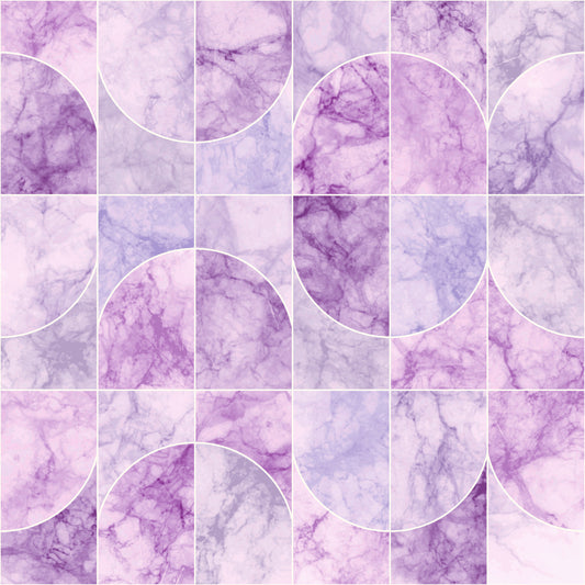 Marbled Geo Tiles Purplish Wallpaper⁠