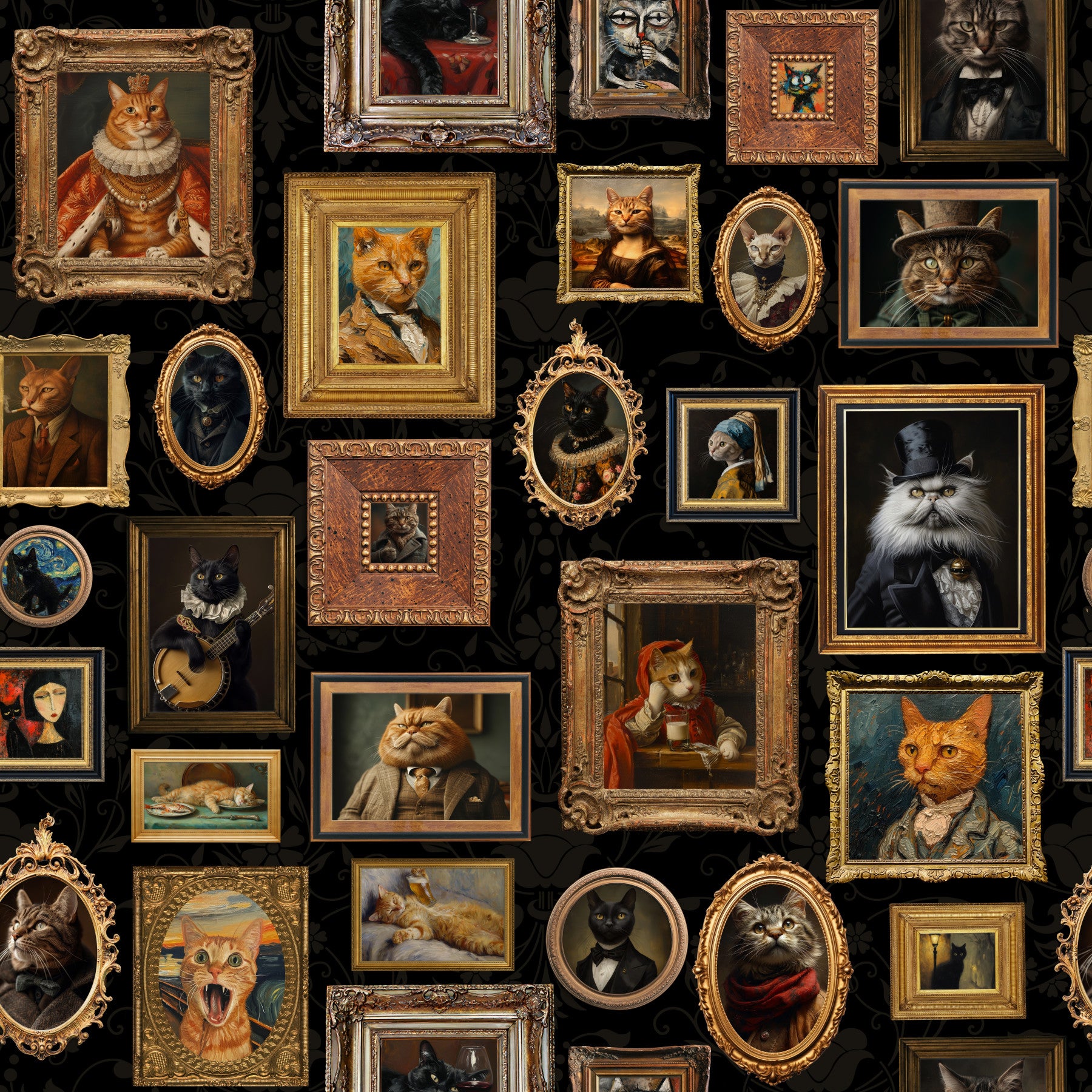 Purr-traits Feline Art Gallery Wallpaper⁠