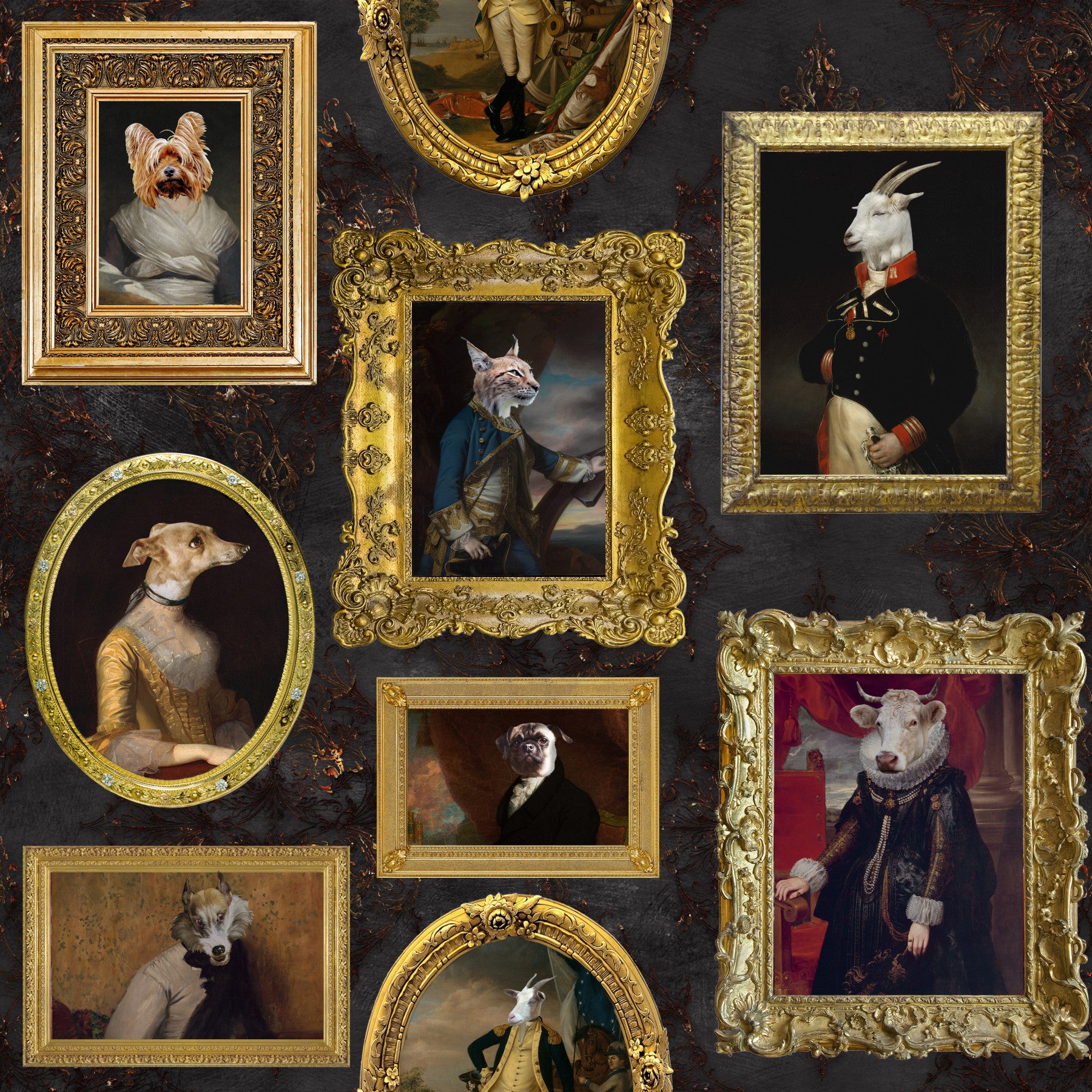 Gilded Animal Aristocracy Wallpaper⁠