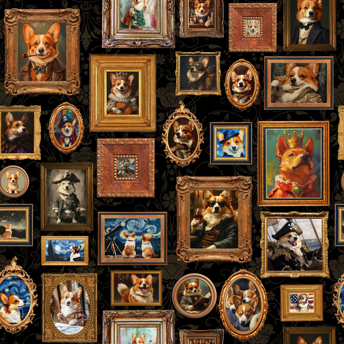 Regal Corgis Gallery Wallpaper⁠