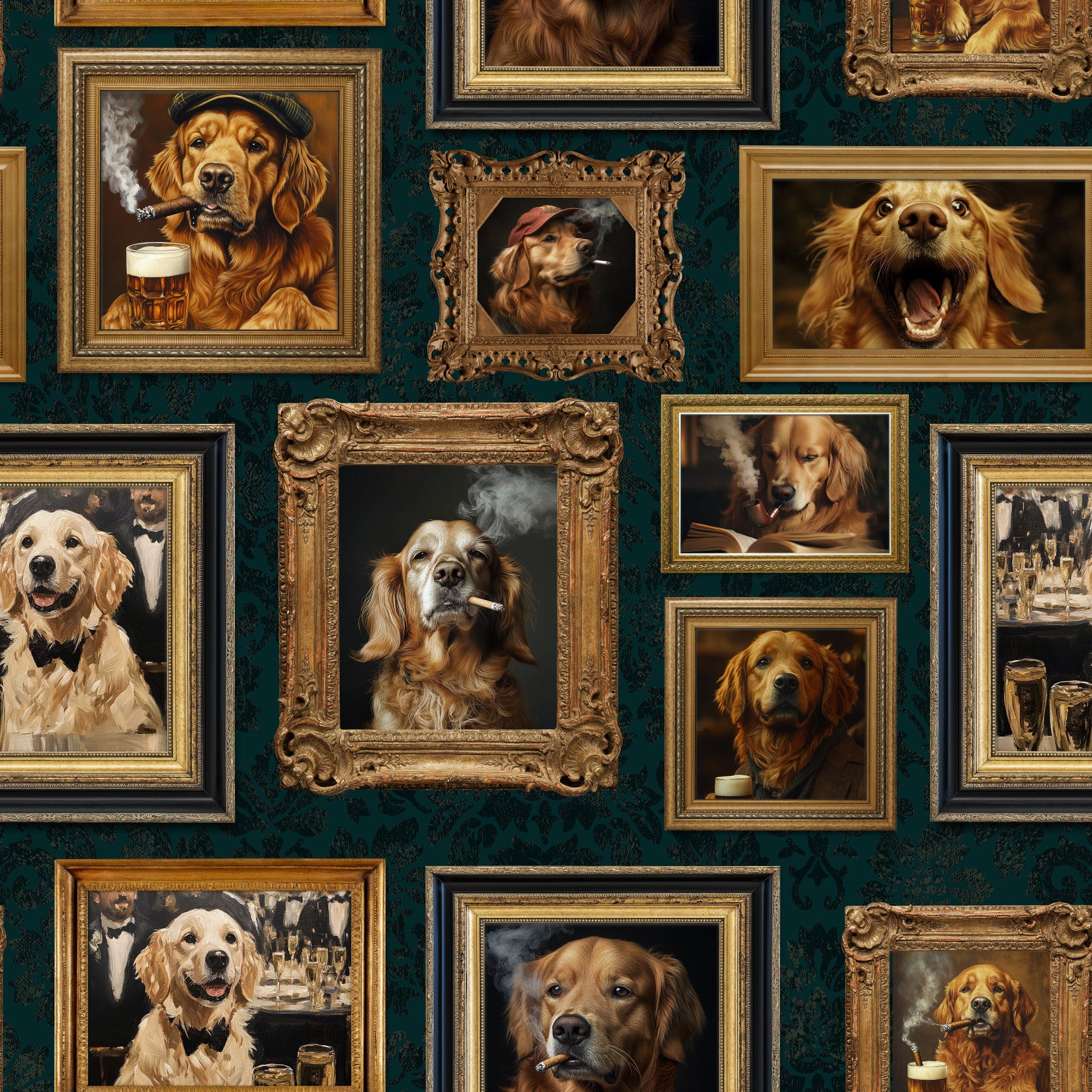 Golden Retriever Smoking Paws Gallery  Wallpaper⁠
