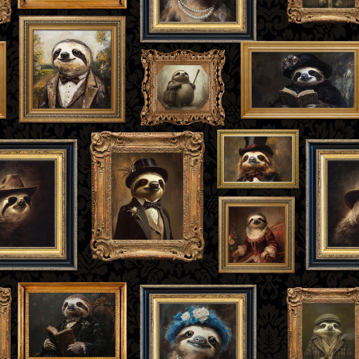 Sloth Society Portraits Wallpaper⁠