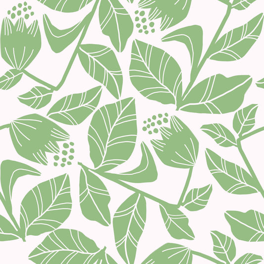 Mint Floral Wallpaper⁠