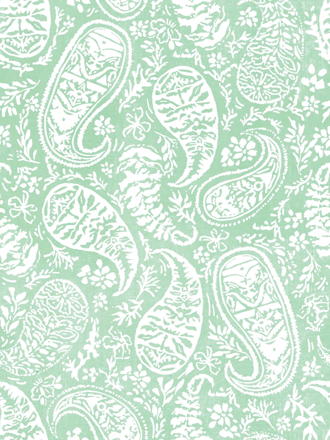 Mint Floral Paisley Wallpaper⁠