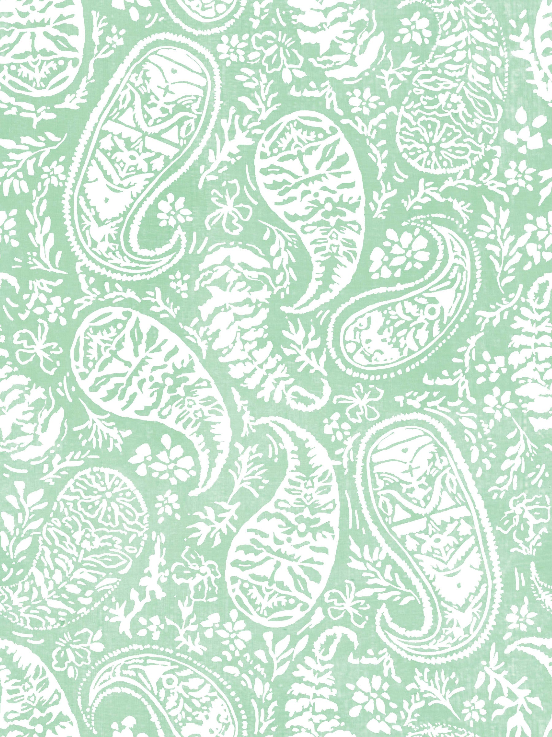 Mint Floral Paisley Wallpaper⁠