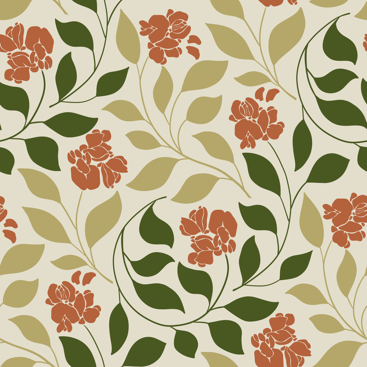 Rosmira - Earthy Blossom Wallpaper⁠ in your room — zoomed