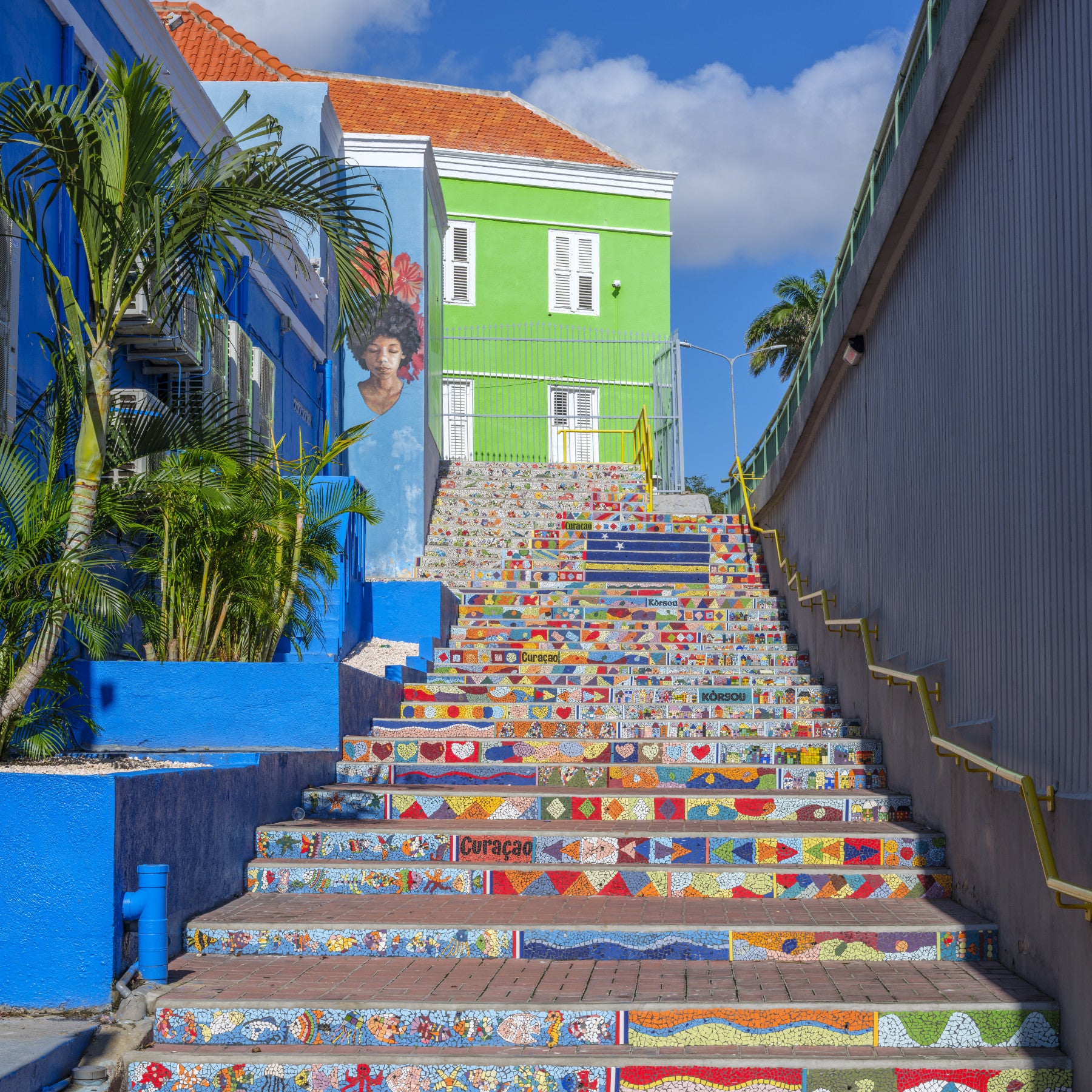 Mosaic Steps Curaçao Charm Wall Mural