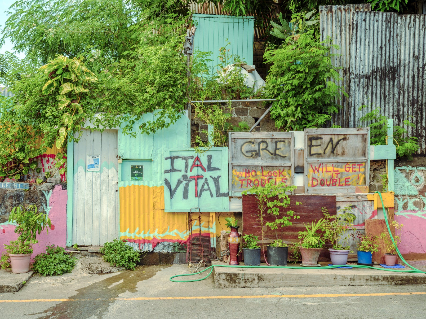 Colorful Alleyway Charm Wall Mural