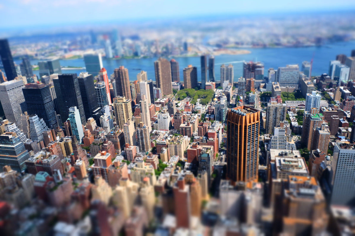 Cityscape Dreamscape Wall Mural in your room — zoomed