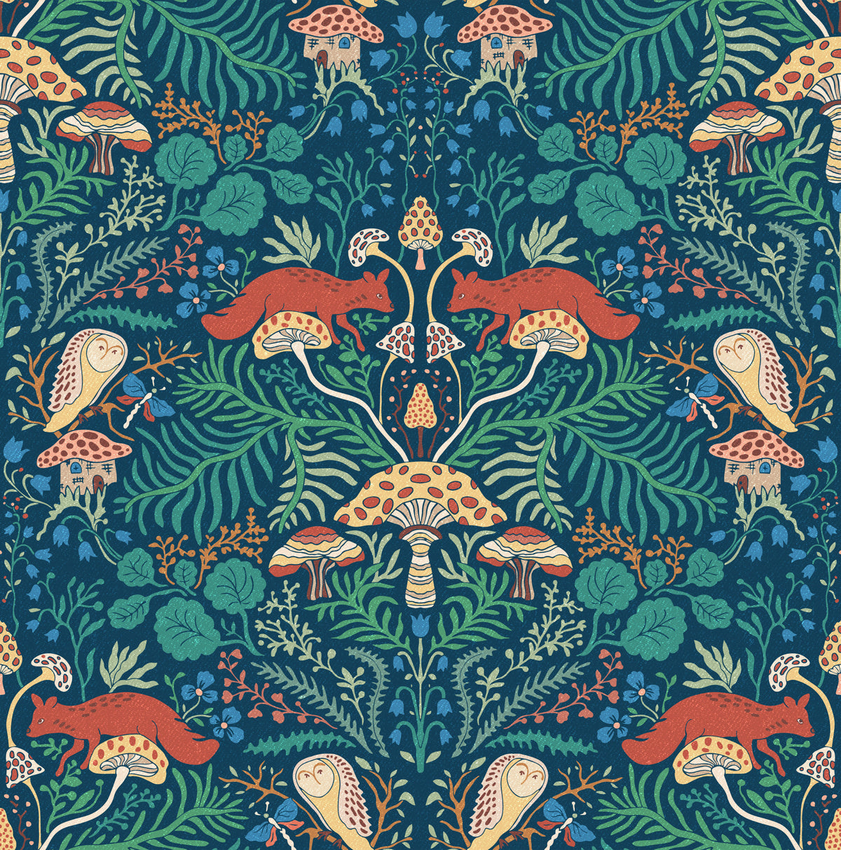 Woodland Mushrooms Wallpaper⁠