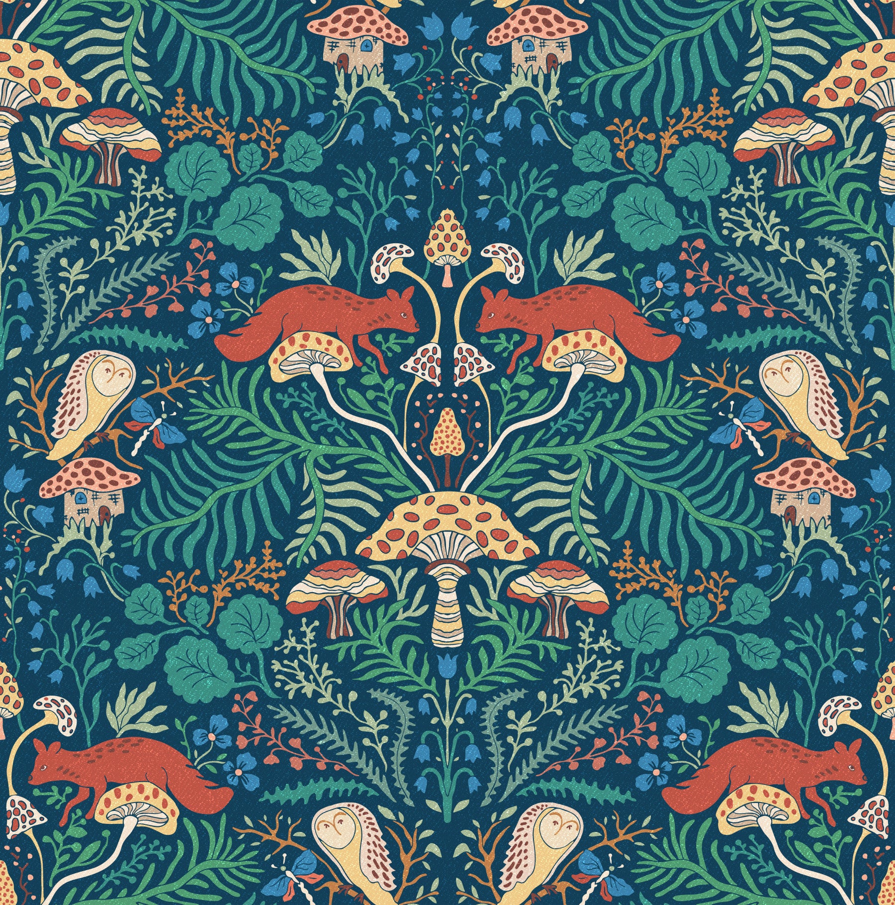 Woodland Mushrooms Wallpaper⁠