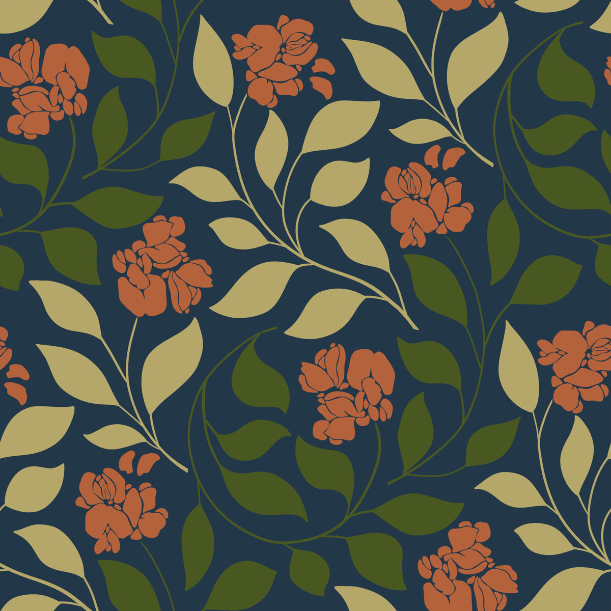 Rosmira - Vintage Bloom Wallpaper⁠ in your room — zoomed
