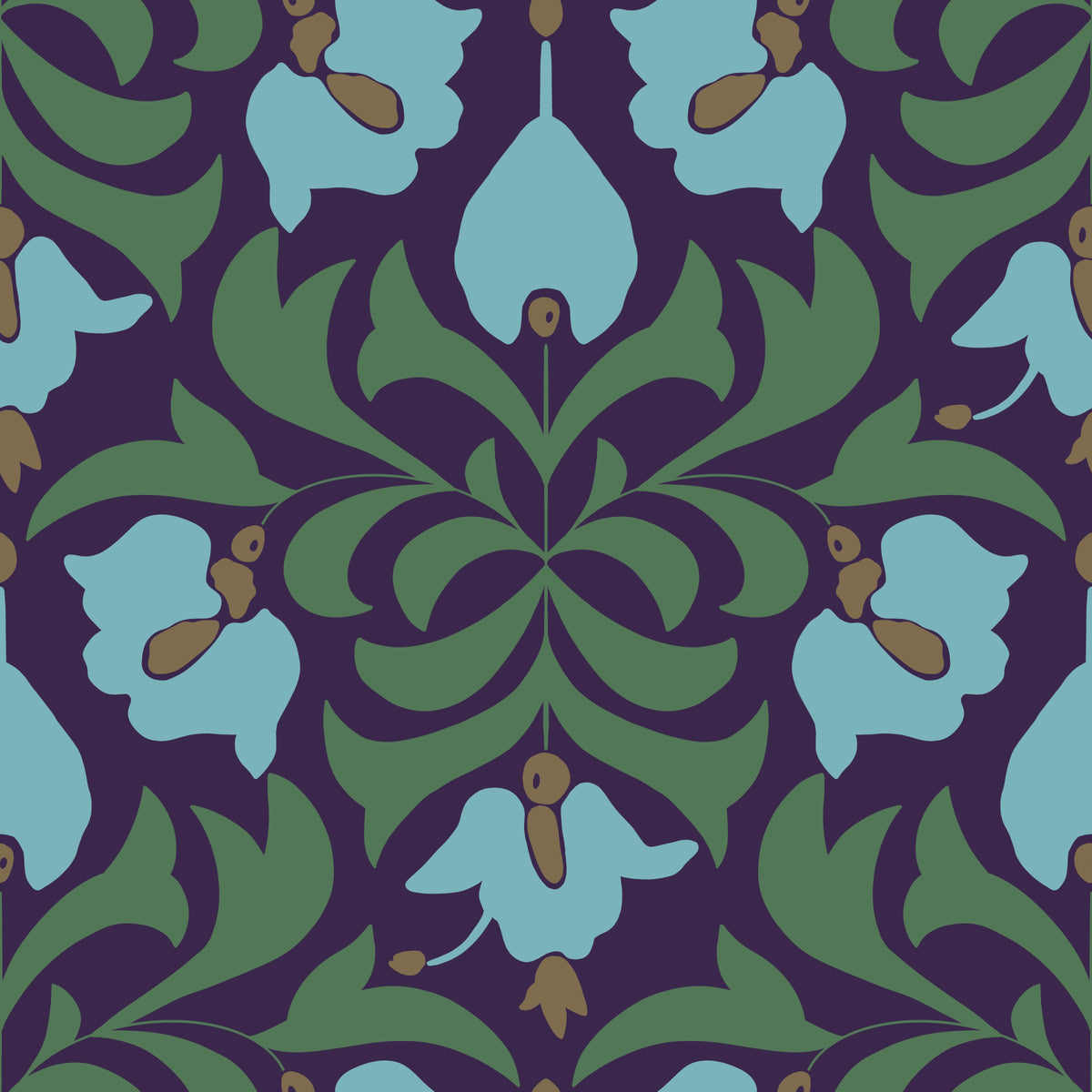 Orbisca - Art Nouveau Flora Wallpaper⁠