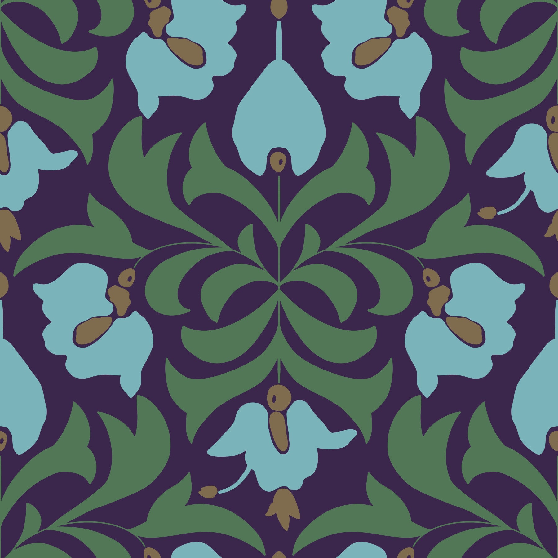 Orbisca - Art Nouveau Flora Wallpaper⁠ in your room — zoomed