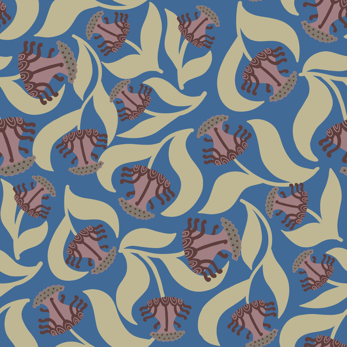 Velora - Stylized Flora Wallpaper⁠