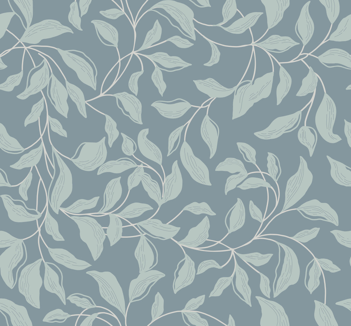 Dusty Blue Vines Wallpaper⁠