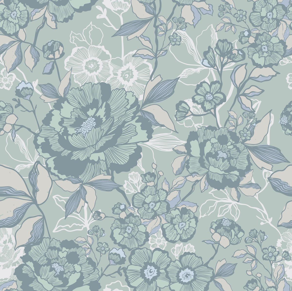 Bloom Linework Wallpaper⁠