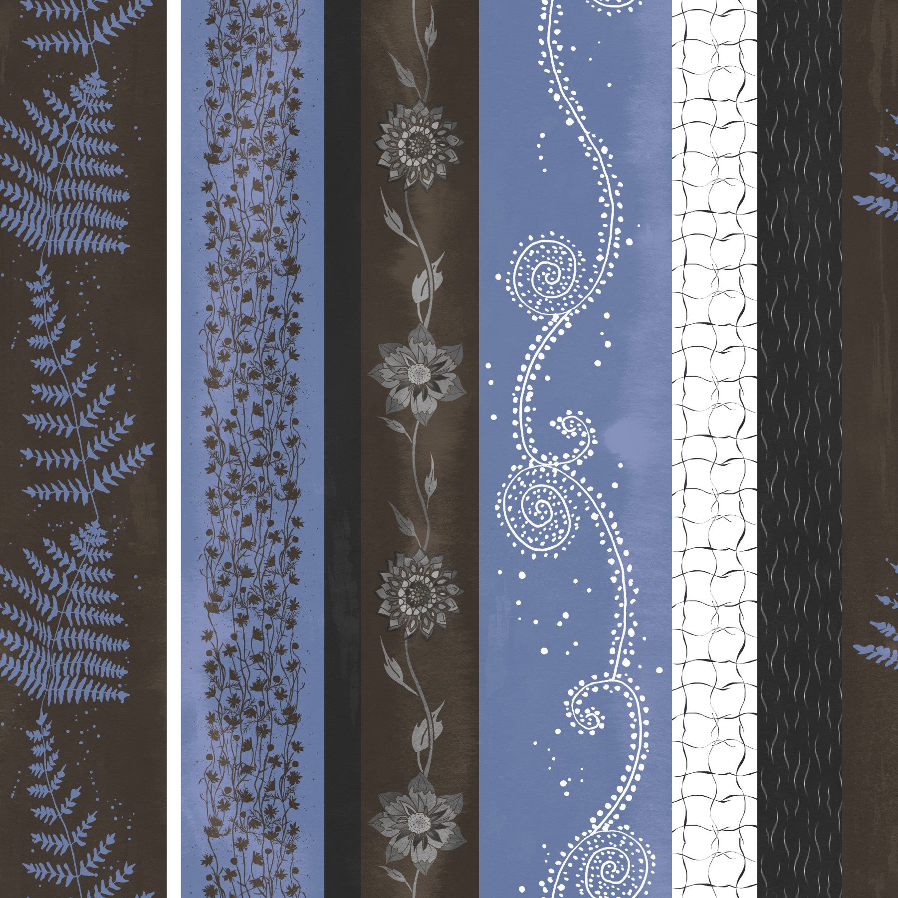 Abstract Nature Stripes Blue Copper Wallpaper⁠