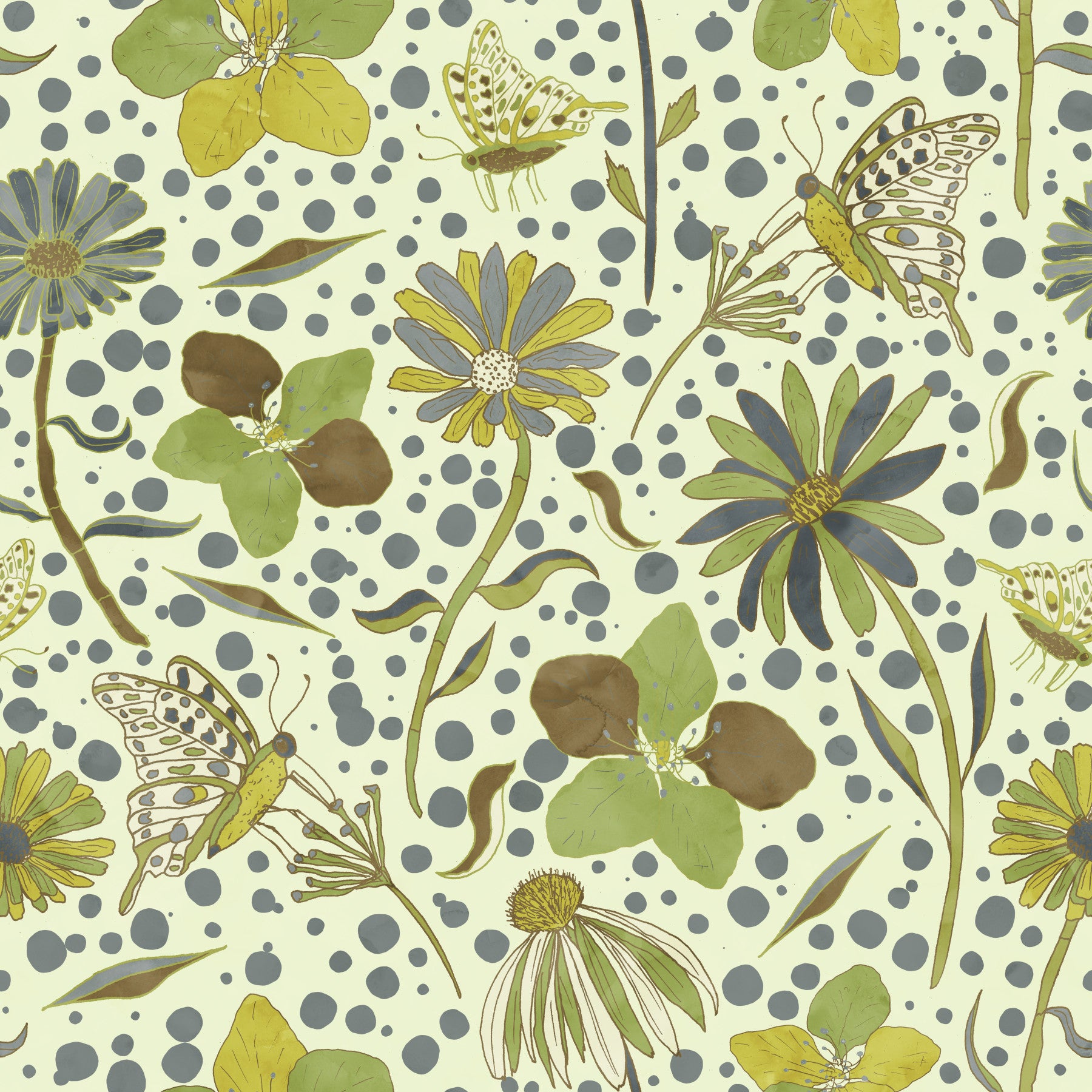 Secret Butterfly Green Wallpaper⁠