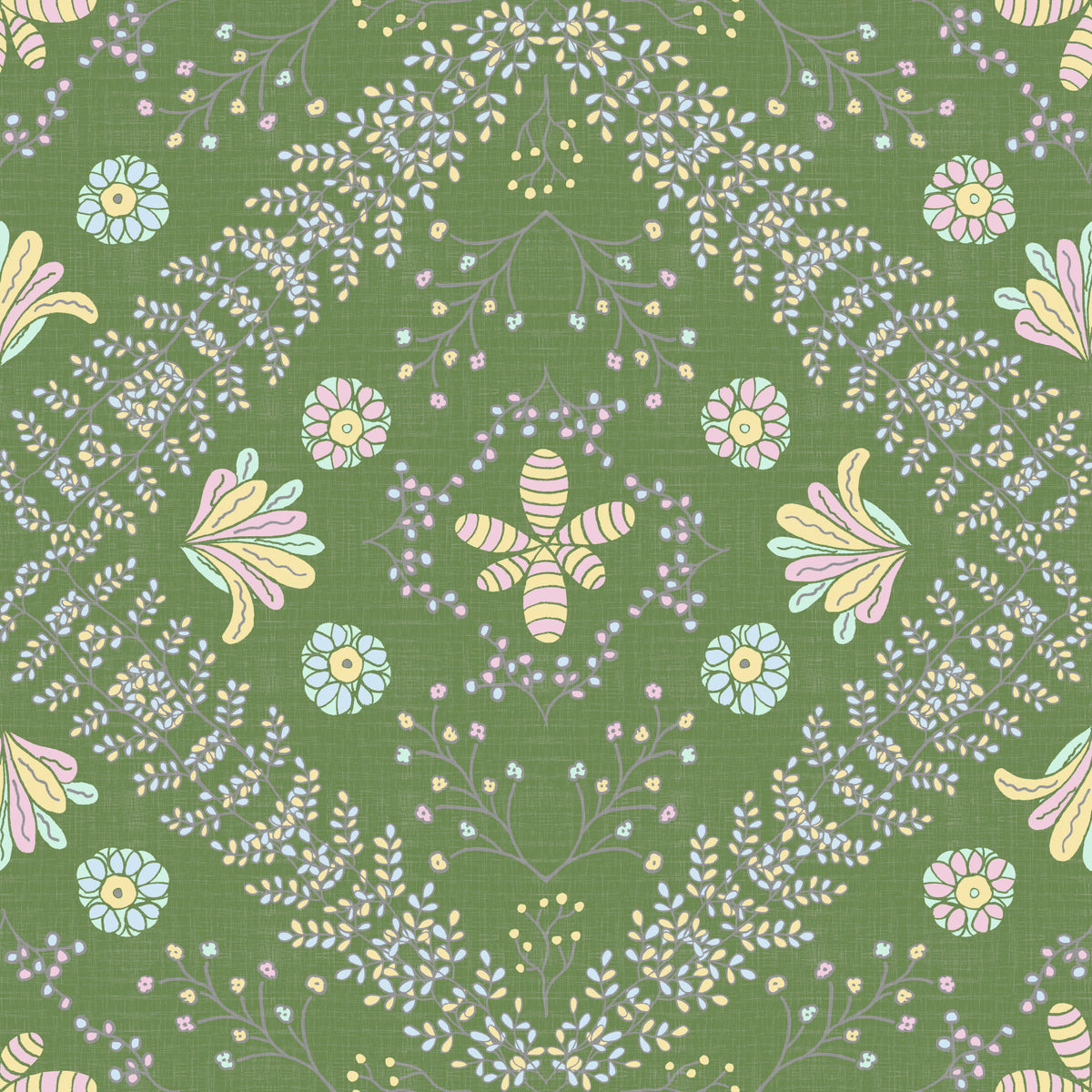 Bloom Tapestry Olive Green Wallpaper⁠