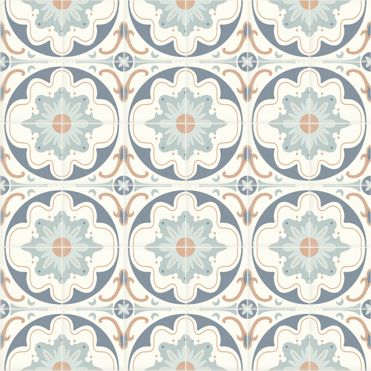 Aged Cement Tile Backsplashes - Navy Wallpaper⁠ in your room — zoomed