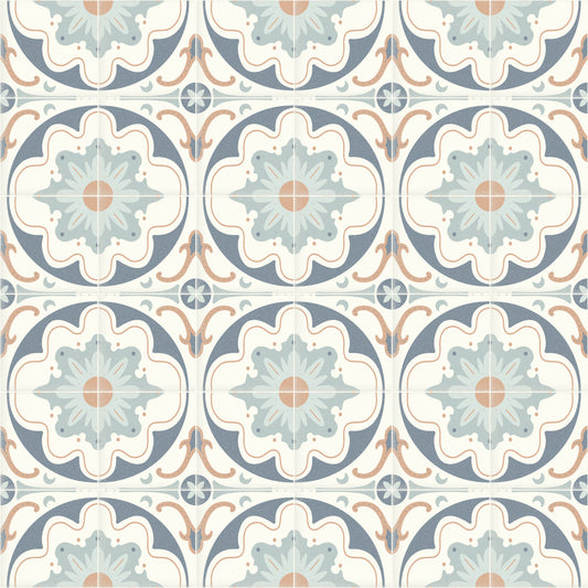 Aged Cement Tile Backsplashes - Navy Wallpaper⁠