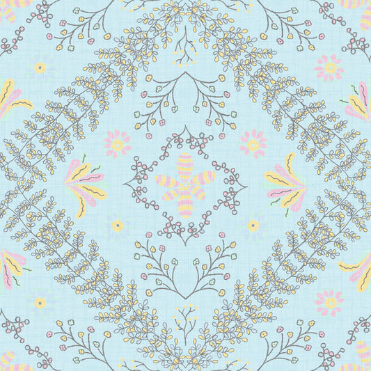 Bloom Tapestry Blue Wallpaper⁠