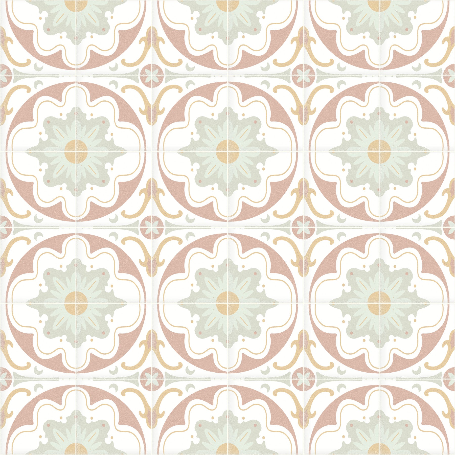 Aged Cement Tile Backsplashes - Powder Wallpaper⁠
