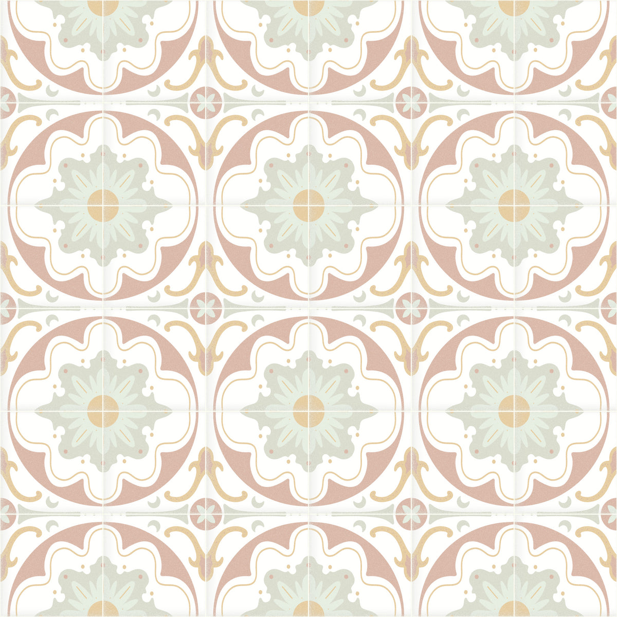 Aged Cement Tile Backsplashes - Powder Wallpaper⁠ in your room — zoomed