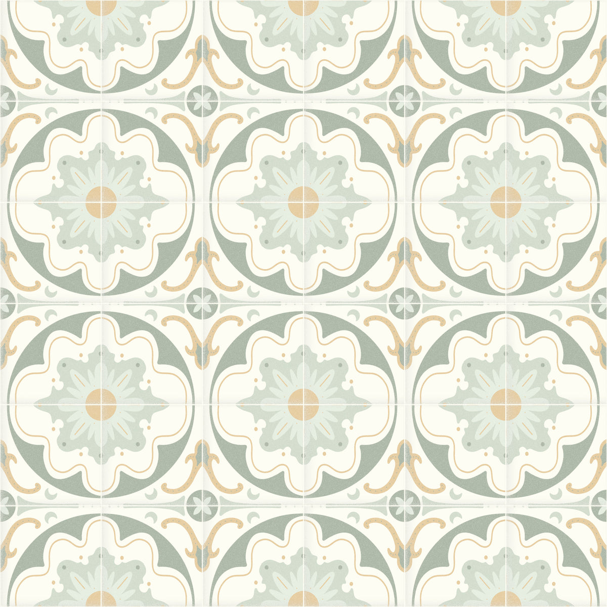 Aged Cement Tile Backsplashes - Sage Wallpaper⁠