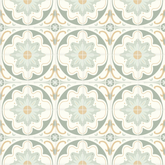 Aged Cement Tile Backsplashes - Sage Wallpaper⁠