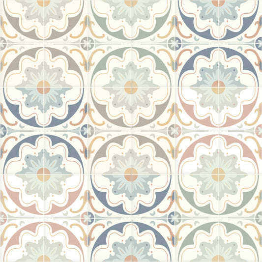 Aged Cement Tile Backsplashes Mixed Colors Wallpaper⁠