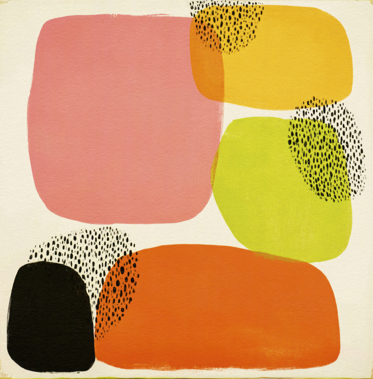 Bauhaus Inspired Color Block Composition Wall Mural