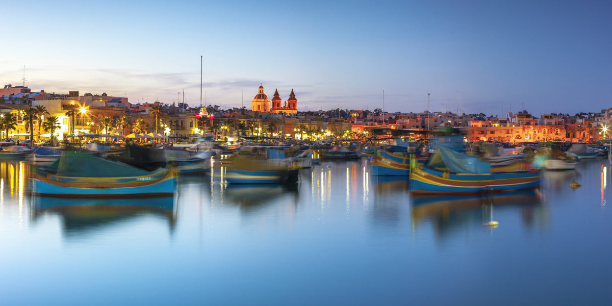 Marsaxlokk Harbour Wall Mural in your room — zoomed