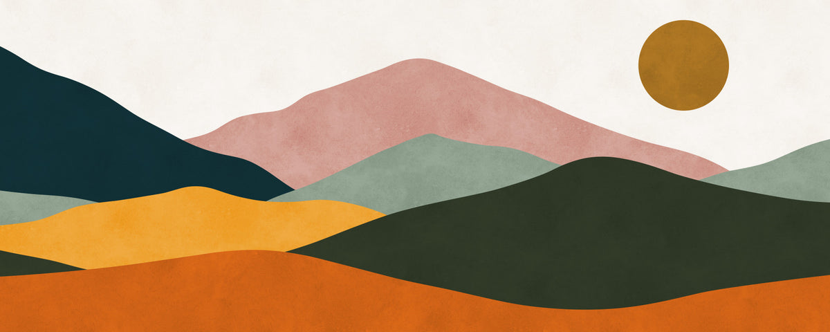 Sunset Layers Wall Mural in your room — zoomed
