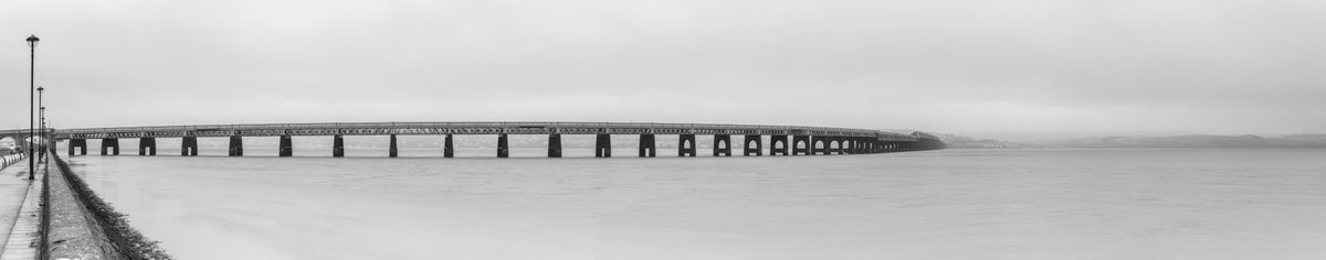 Monochrome Bridge View Wall Mural in your room — zoomed