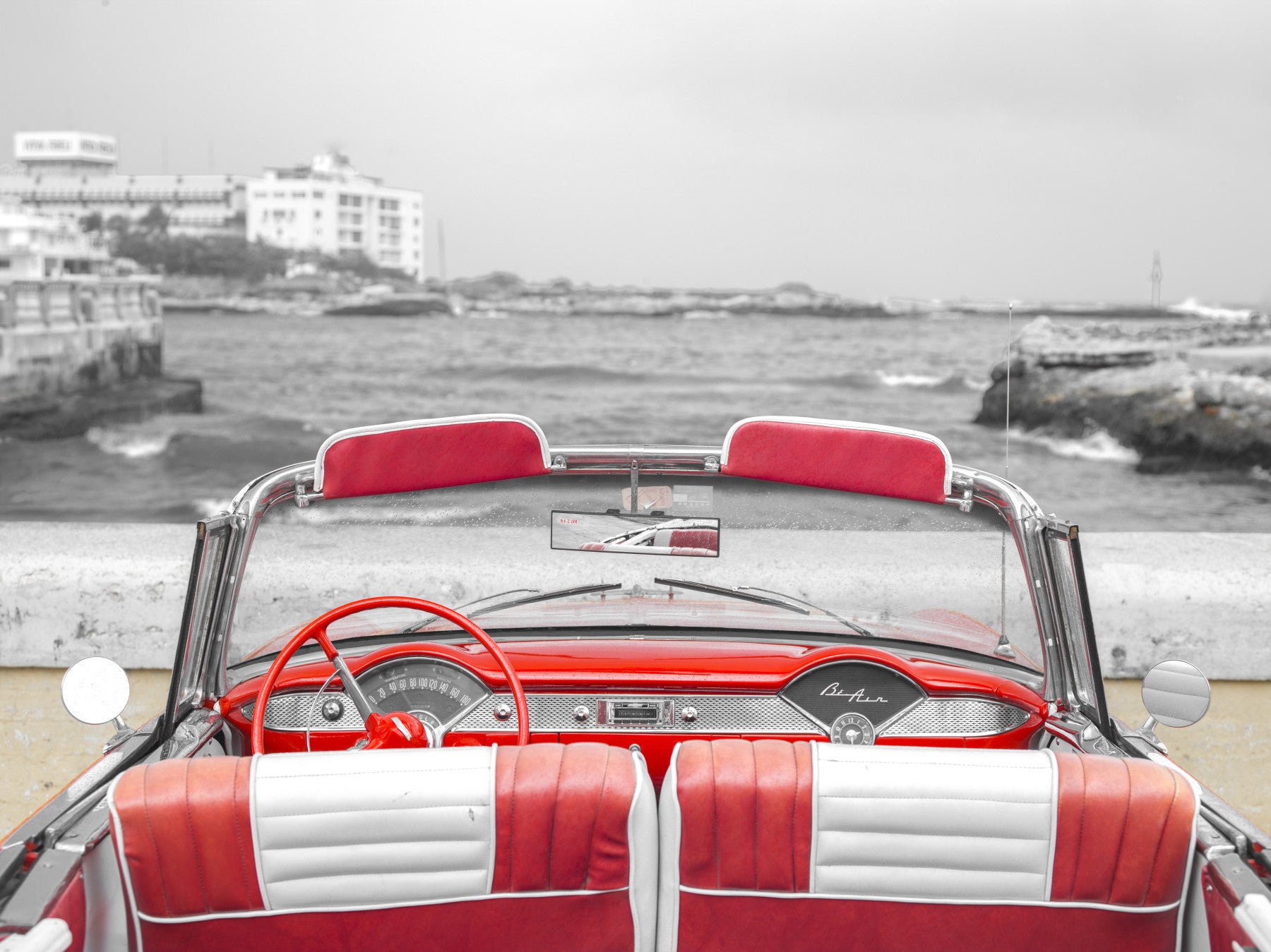 Red Bel Air Interior Wall Mural in your room — zoomed