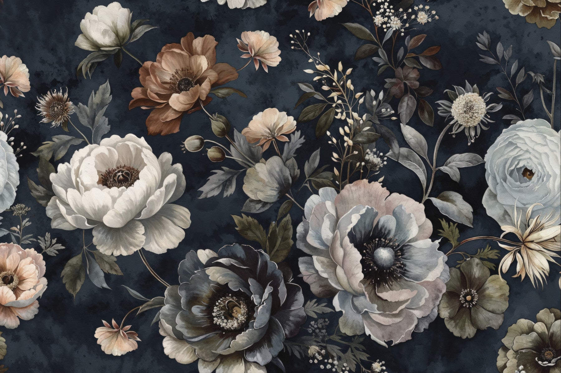 Classical Victorian Baroque Flora Symphony Wall Mural