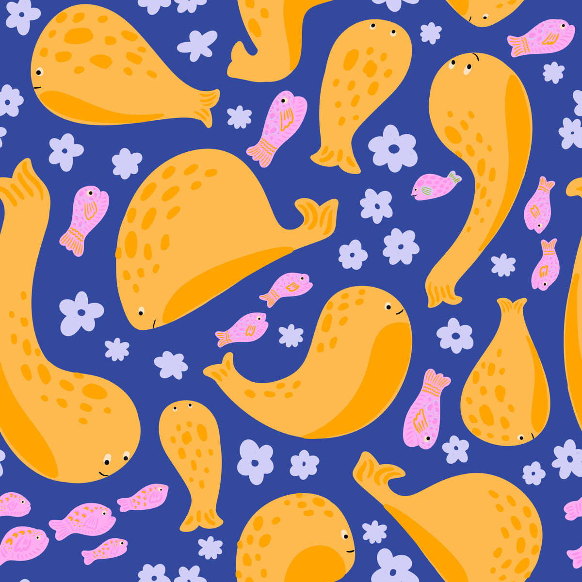 Whimsical Ocean Friends Wallpaper⁠ in your room — zoomed