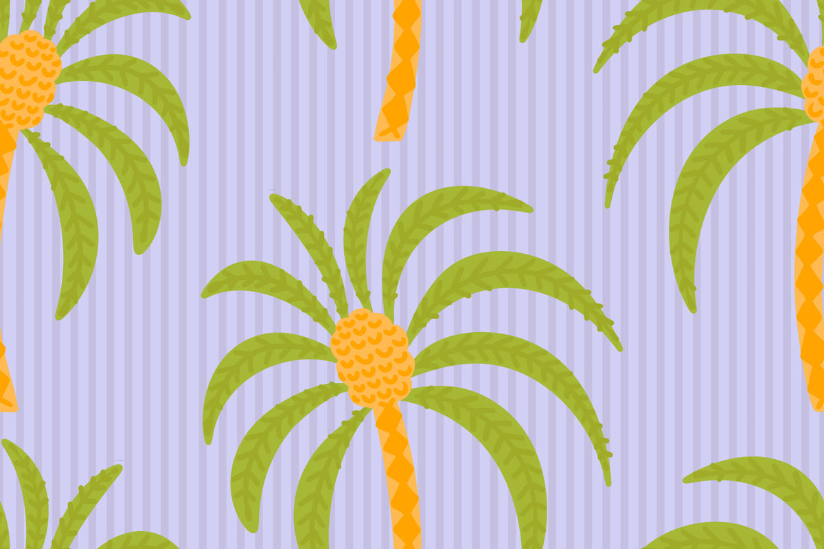 Palm Paradise Stripes Wallpaper⁠ in your room — zoomed