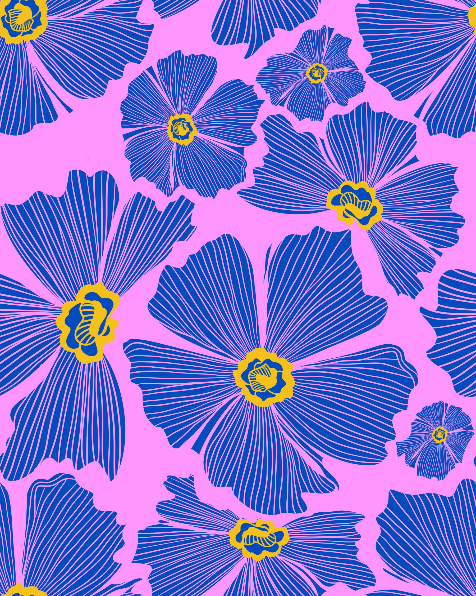 Bold Bloom Burst Wallpaper⁠ in your room — zoomed
