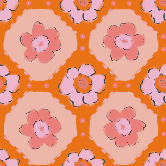 Peach Bloom Pop Wallpaper⁠