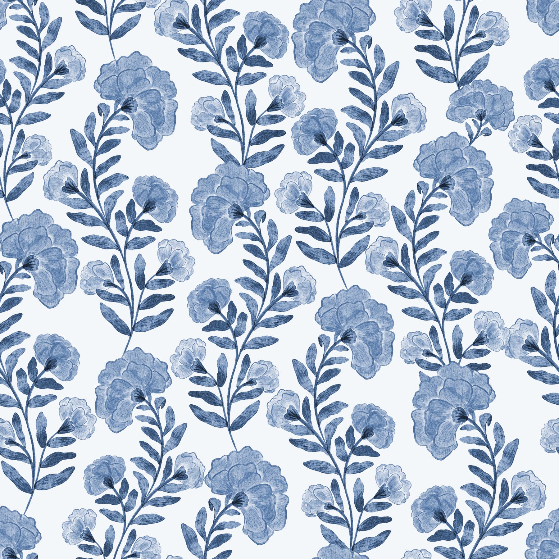 Indigo Trailing Bloom Wallpaper⁠