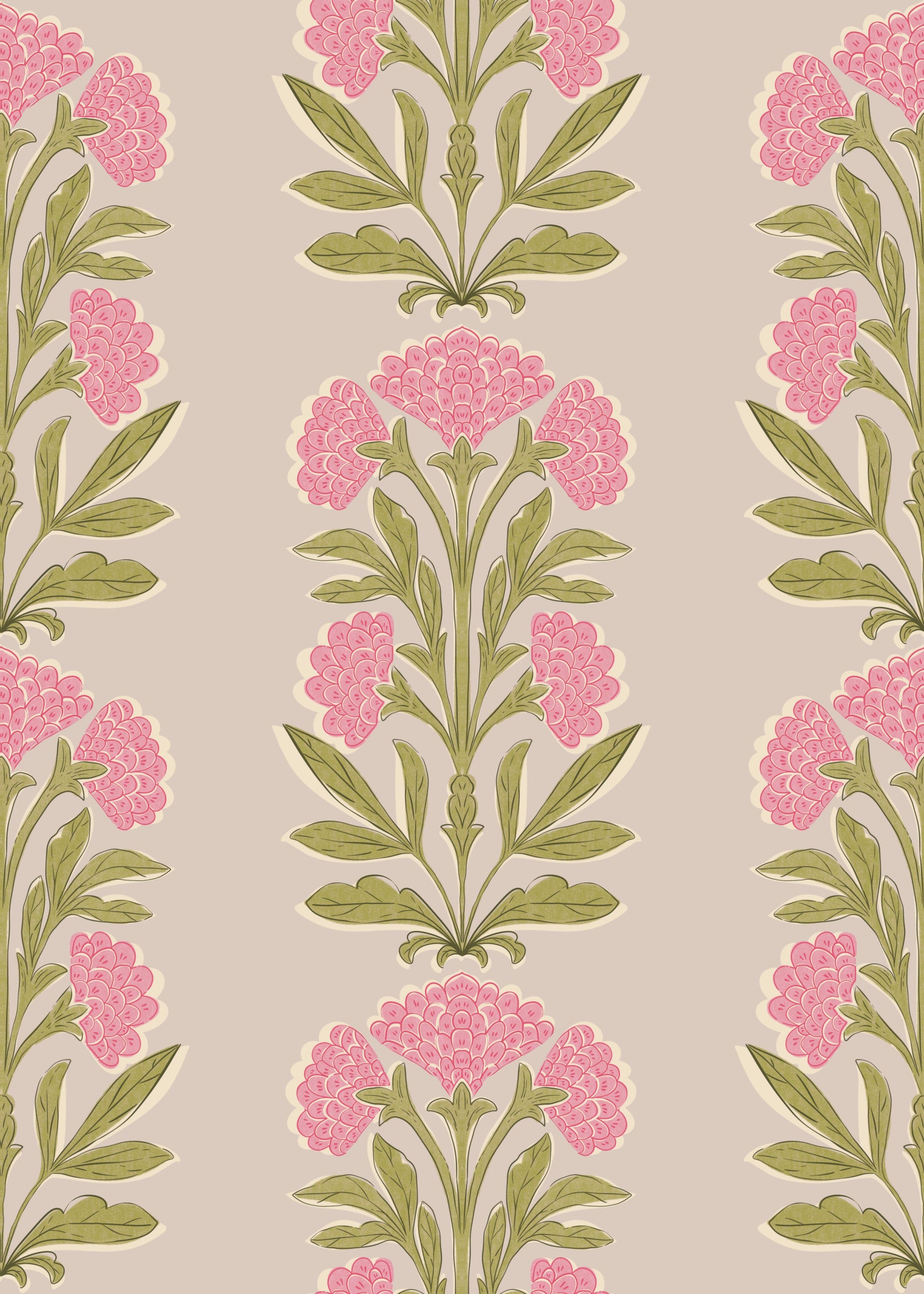 Elegant Floral Columns Wallpaper⁠