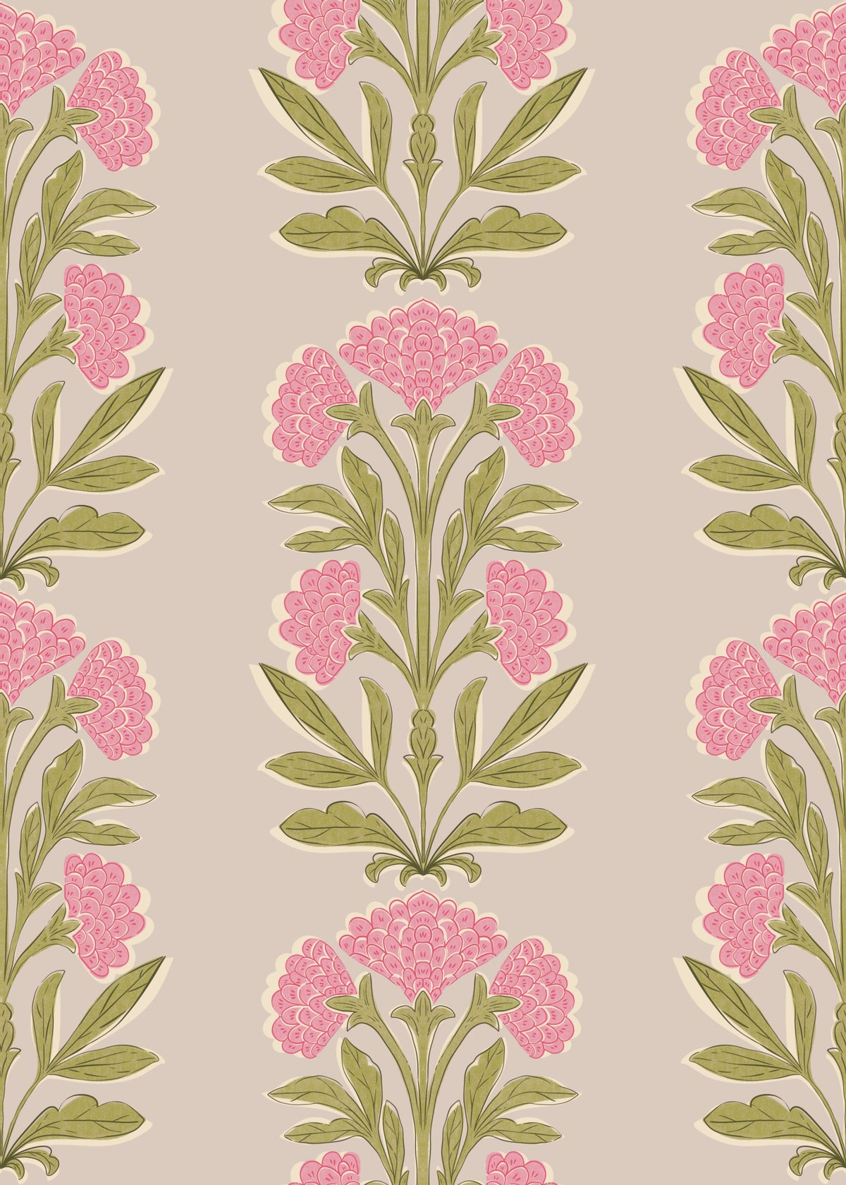 Elegant Floral Columns Wallpaper⁠ in your room — zoomed