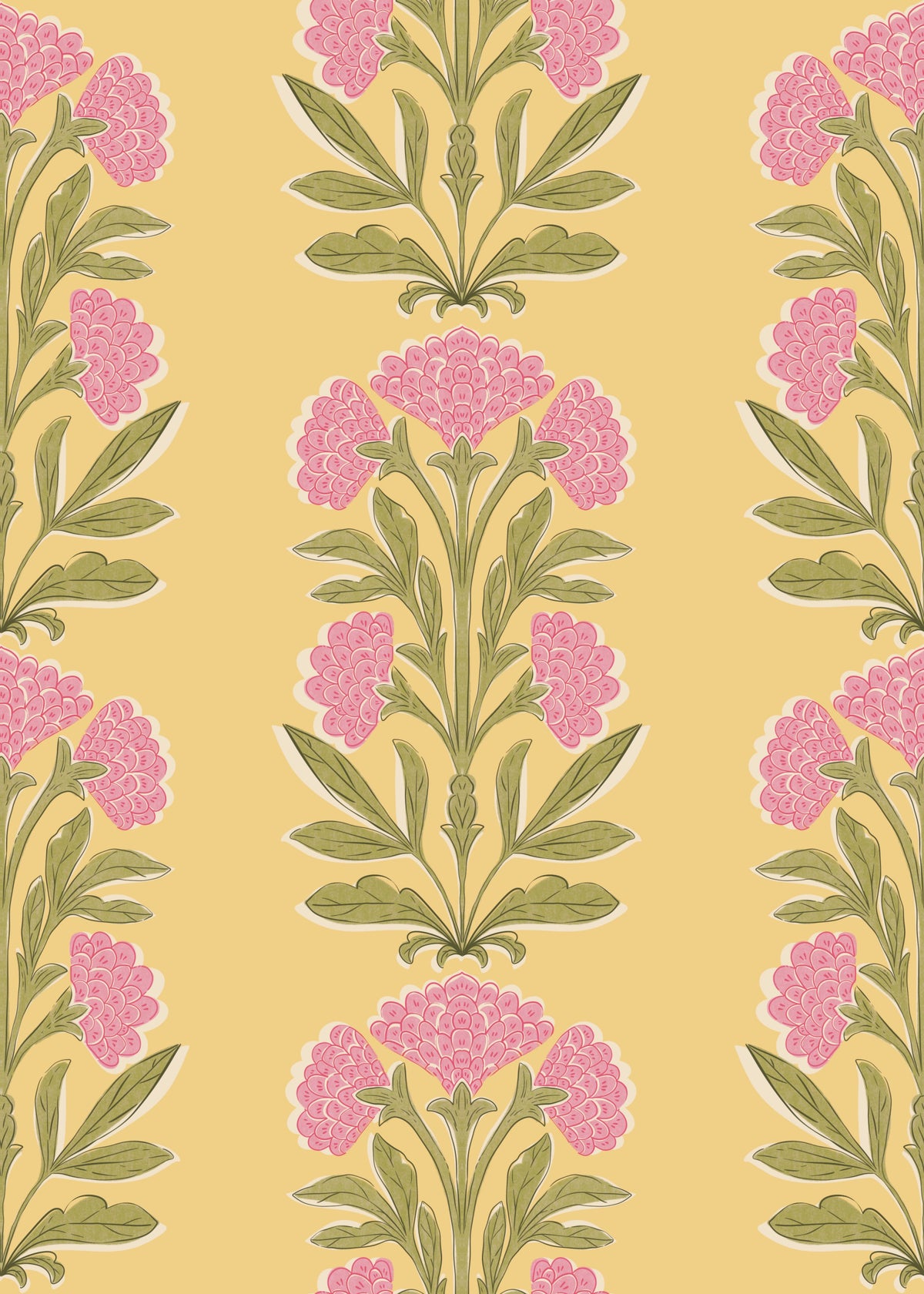 Golden Mughal Bloom Wallpaper⁠