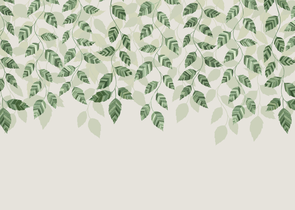 Green pothos leaves Wall Mural