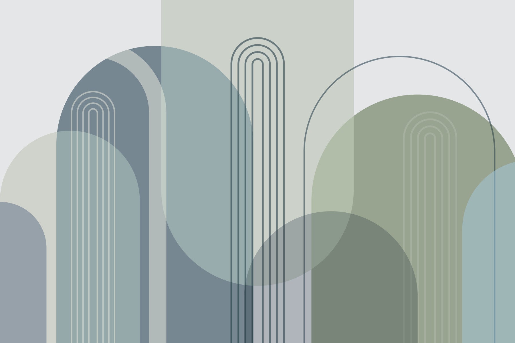 Mid Century Arches Serene Wall Mural