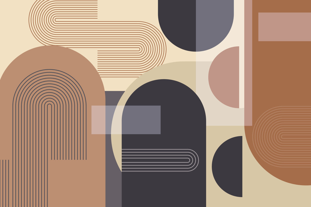 Arcadia Geometry Wall Mural in your room — zoomed