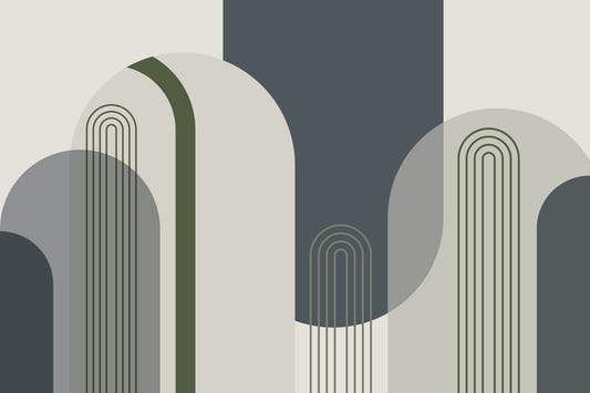 Gentle Mid Century Arches Wall Mural